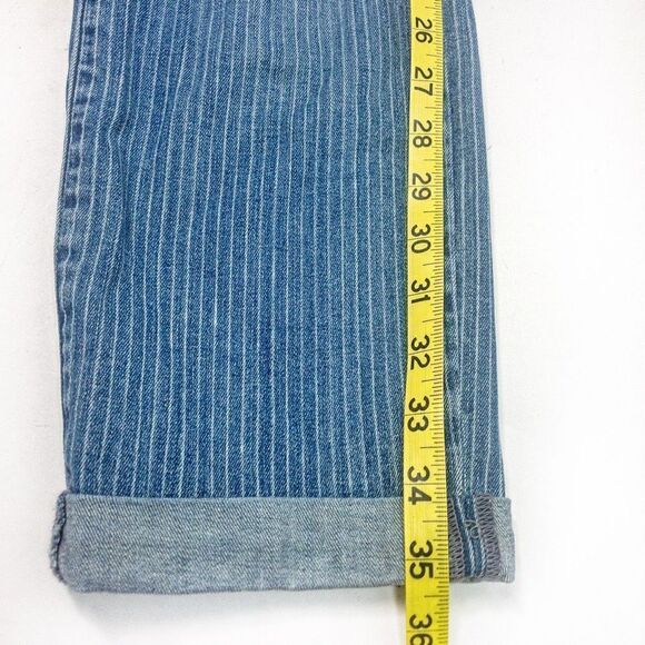 NYDJ Rachel Roll Cuff Ankle Jeans Mid-Rise Pinstripe Stretch Denim Sz 6 - Picture 7 of 10